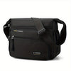 Black men's water-resistant nylon crossbody sling bag with a padded strap.