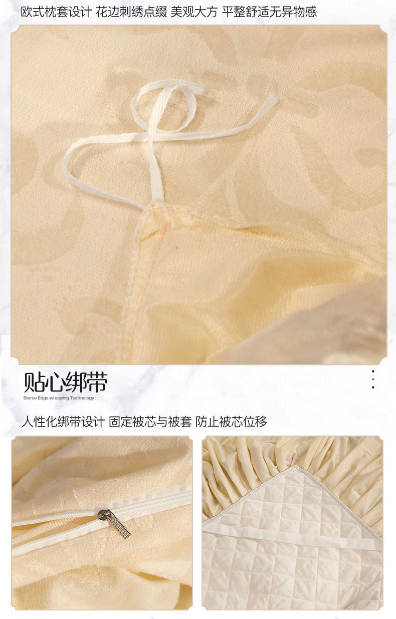 Lace Bed Skirt Set with Matching Pillowcases