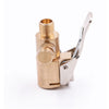 Brass tire inflator quick-connect adapter with clip-on lock tool