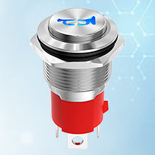 Heavy-Duty 16mm Stainless Steel Horn Button with Blue LED