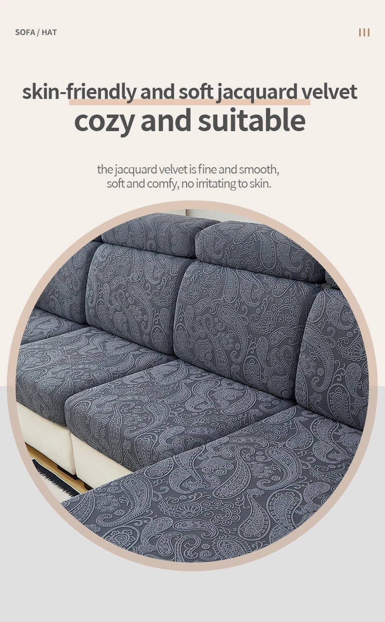 Jacquard Sofa Cushion Cover – Pet-Friendly & All-Season Protection