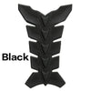 Black 3D carbon fiber motorcycle tank pad protector with a fish bone design