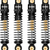 Set of three black and gold aluminum shock absorbers for RC crawlers