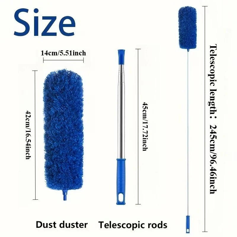 Extendable Cobweb Duster with Microfiber Head & Lightweight Aluminum Pole