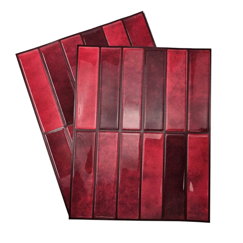 Burgundy 3D Peel-and-Stick Wall Tiles