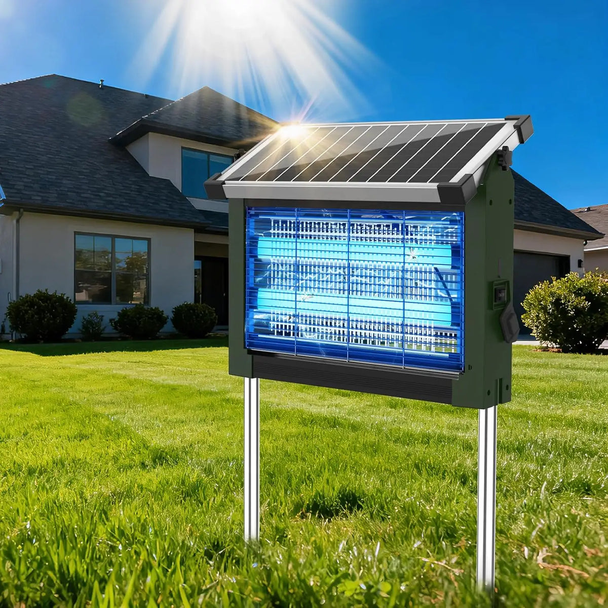 Solar-Powered Bug Zapper for Outdoor Use