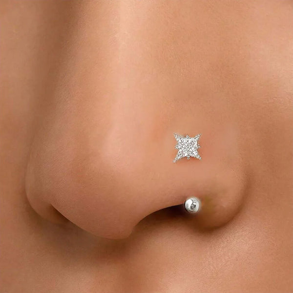 Bague de Nez en Forme d'Étoile avec Zircon, Or 14K
