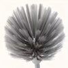 A silver adjustable spider web ceiling cleaner with a microfiber head shown against a white background.