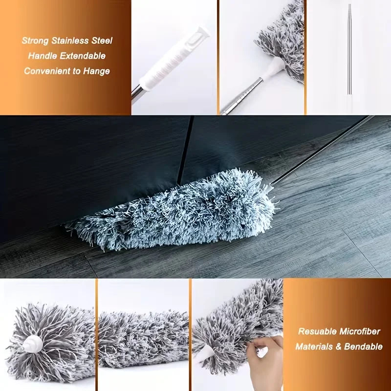 Adjustable Telescopic Duster with Bendable Microfiber Head