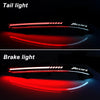 Close-up view of a red LED tail light and brake light assembly for a Honda Accord sedan.