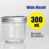 A clear glass mason jar with an airtight lid, labeled as a 300 mL container.