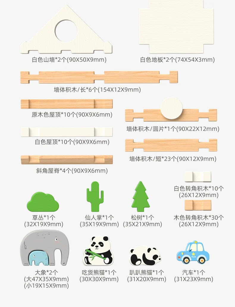 Natural Wooden Cabin Building Kit – DIY Forest House Blocks