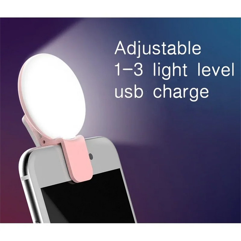 Mini Luz Anular LED con Clip para Selfies