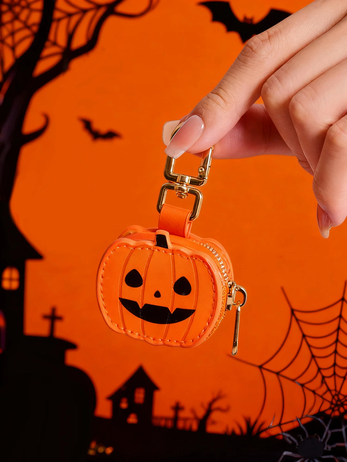 Cute Pumpkin Coin Purse with Keychain