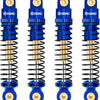 Set of four blue and gold aluminum shock absorbers for RC crawlers