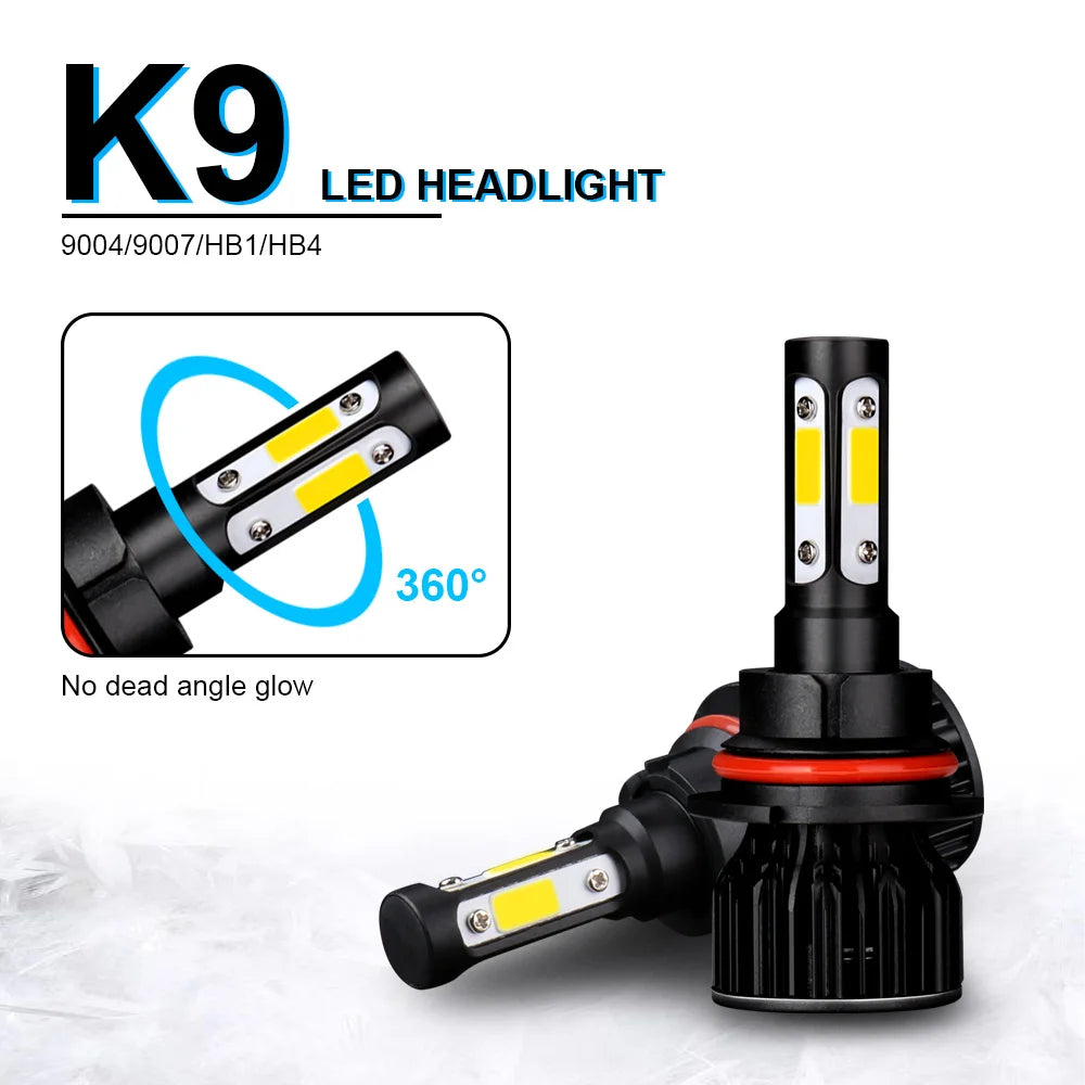 6000K/8000K LED Headlight Bulbs with Cooling Fan