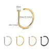 Stainless Steel D-Shape Nose Ring Set
