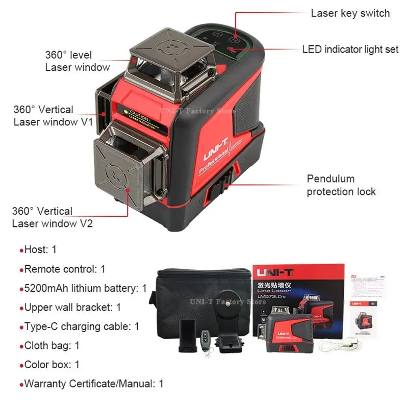 Professional Green Laser Level with 360° Self-Leveling