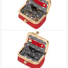 Vintage PU Leather Jewelry Box with Kiss Lock Closure