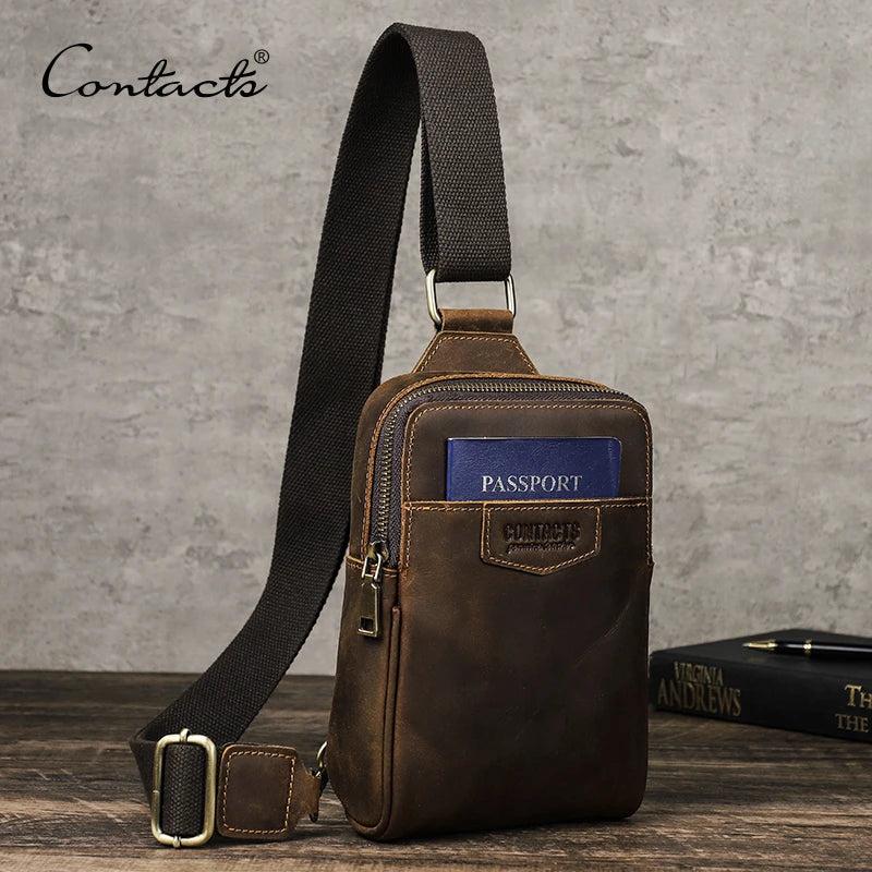 Genuine Leather Crossbody Sling Bag for Men