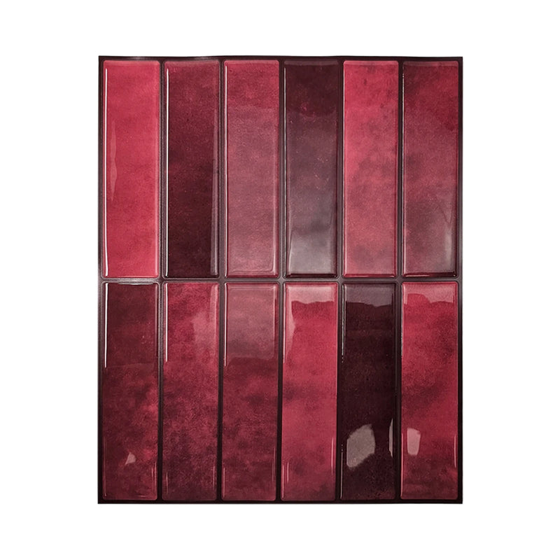 Burgundy 3D Peel-and-Stick Wall Tiles