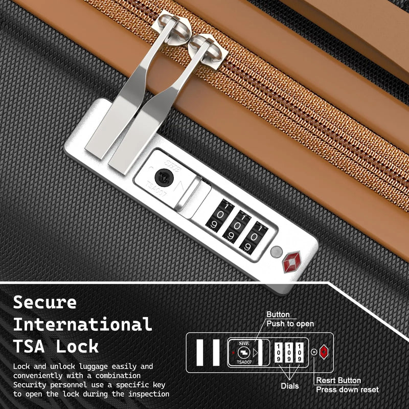 Lightweight Hard-Shell Spinner Suitcase with TSA Lock