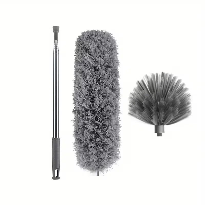 Extendable Cobweb Duster with Microfiber Head & Lightweight Aluminum Pole