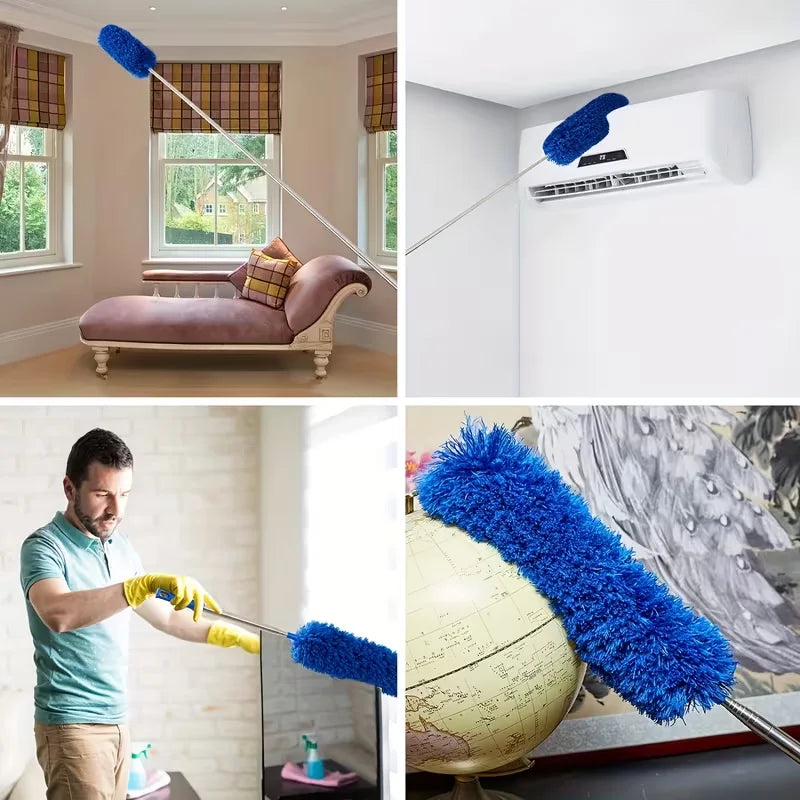 Extendable Cobweb Duster with Microfiber Head & Lightweight Aluminum Pole