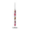 A single ergonomic crochet hook with a colorful sunflower design, measuring 2.25mm.