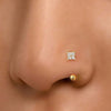 Zircon Star Nose Ring in 14K Gold