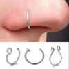 Stainless Steel D-Shape Nose Ring Set