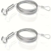Silver adjustable metal buckle ropes coiled and displayed for hanging and securing.