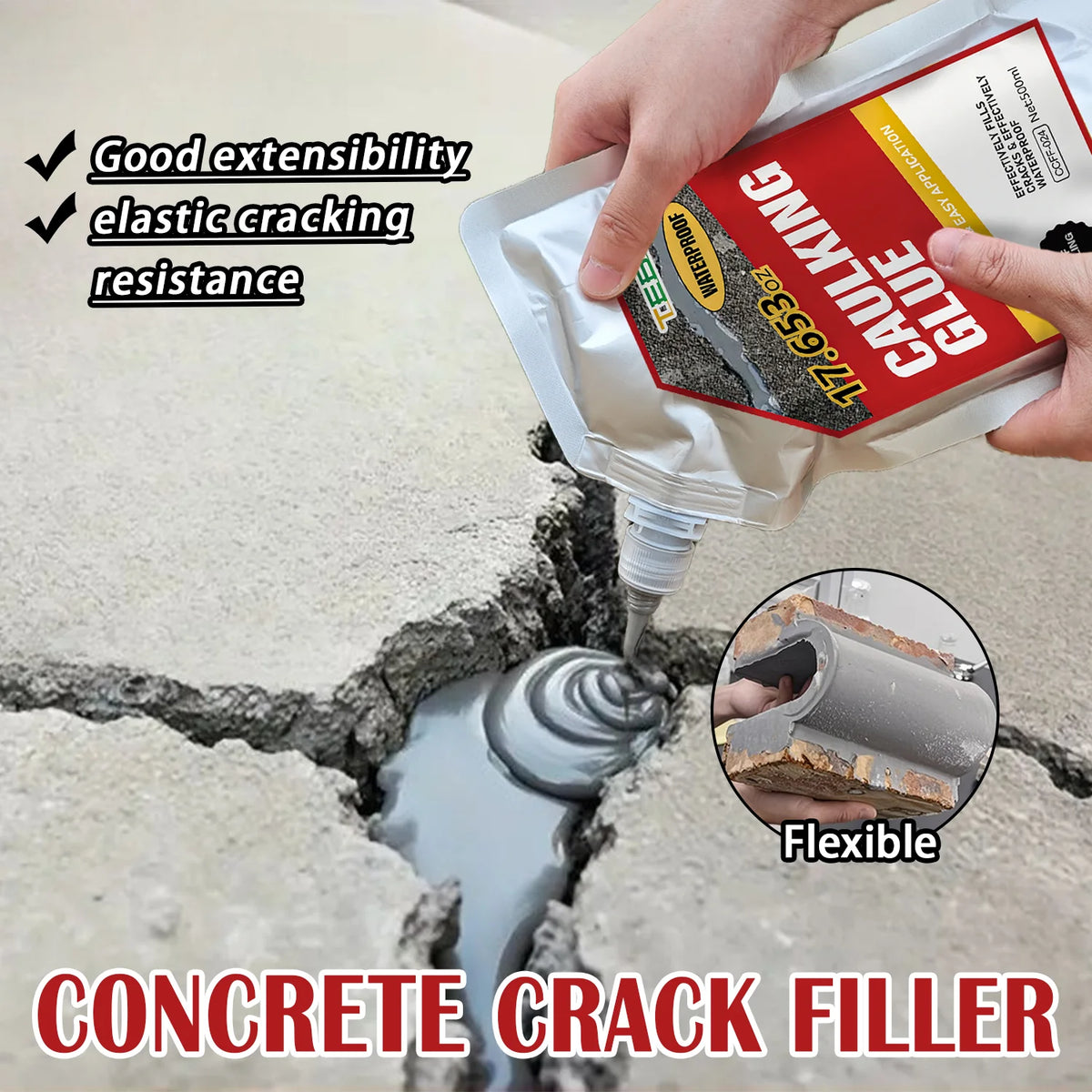 Heavy-Duty Concrete Crack Filler & Waterproof Sealant (500ml)