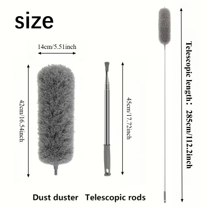 Adjustable Telescopic Duster with Bendable Microfiber Head