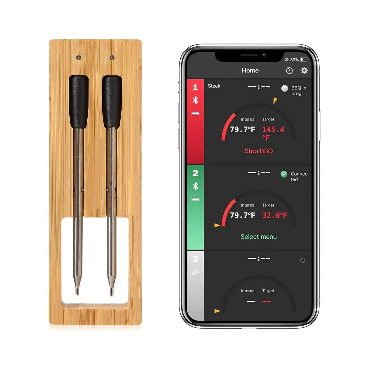 Bluetooth Fleischthermometer mit doppelten Sonden