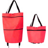 2-in-1 Foldable Shopping Cart Trolley Bag with Wheels