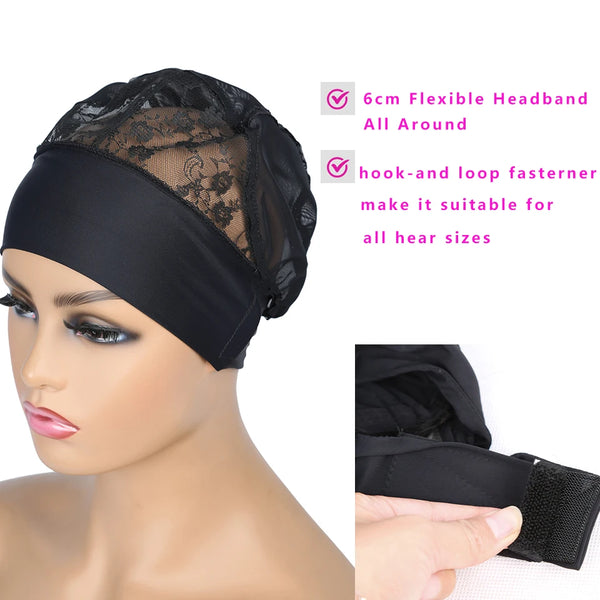 Adjustable Wig Cap with Headband