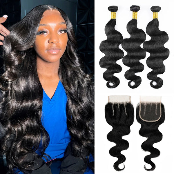 Trenzas Brasileñas de Onda Corporal con Cierre