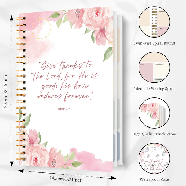 A5 Spiral Bible Study Journal with SOAP Method Layout