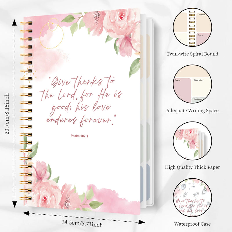 A5 Spiral Bible Study Journal with SOAP Method Layout