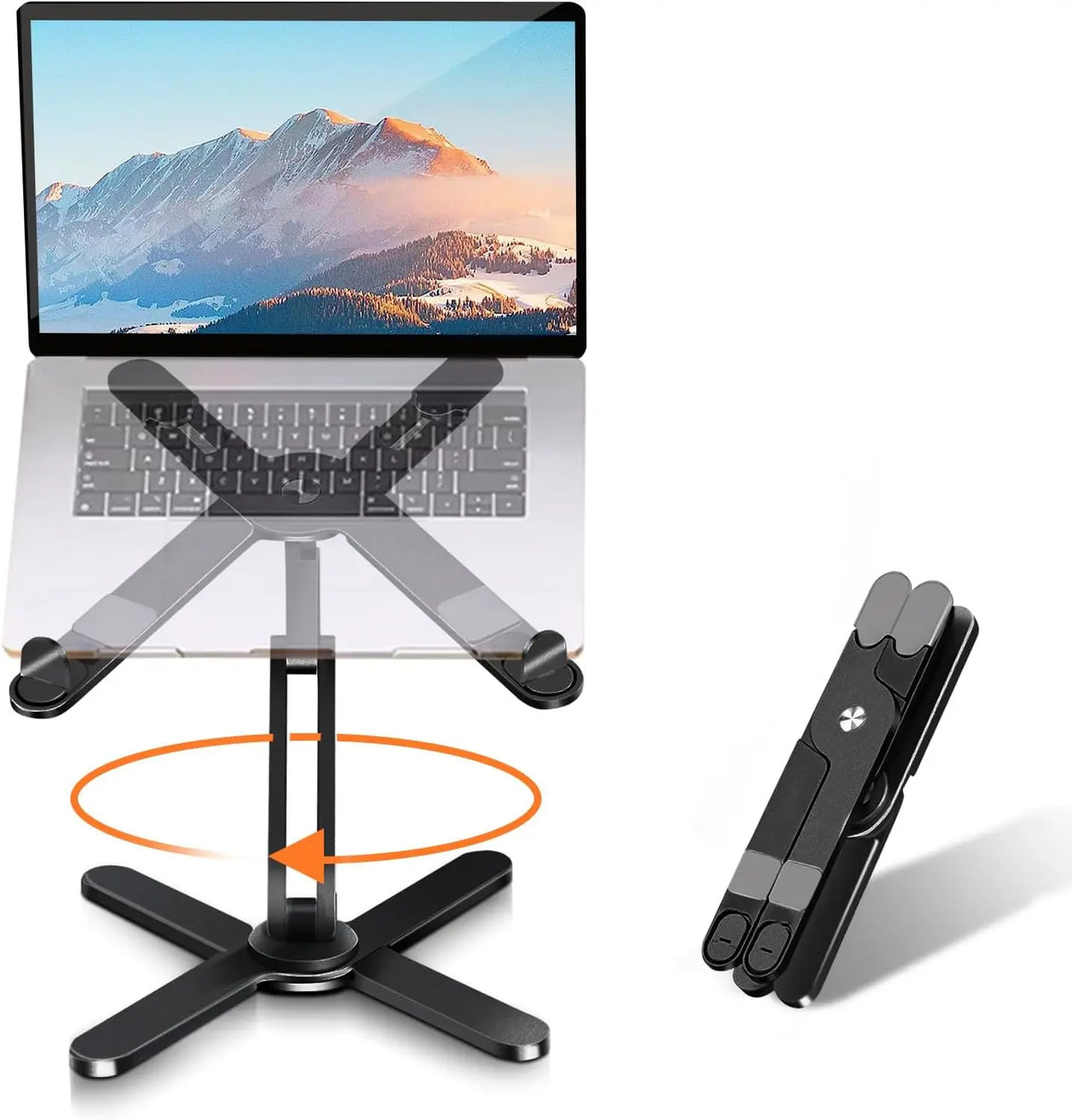 Foldable Aluminum Laptop Stand with 360° Rotation