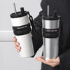 Stainless Steel Vacuum-Insulated Water Bottle with Straw