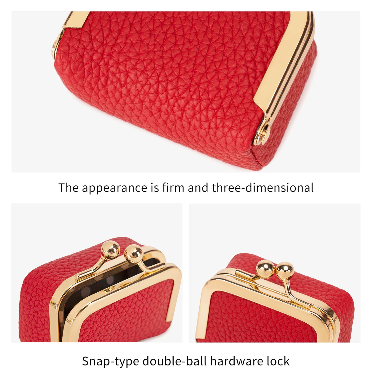 Vintage PU Leather Jewelry Box with Kiss Lock Closure