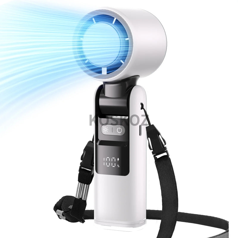 Portable Handheld Turbo Fan with Cooling & Flashlight