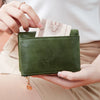 Women's Retro Tri-Fold Wallet with Large Capacity and Dual Zippers