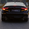 Rear view of a black Honda Accord sedan showing the LED taillight and rear bumper reflector lights.