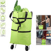 2-in-1 Foldable Shopping Cart Trolley Bag with Wheels