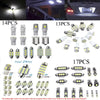 A collection of various LED light kits for car interior upgrades, including 14PCS, 13PCS, and 17PCS options.