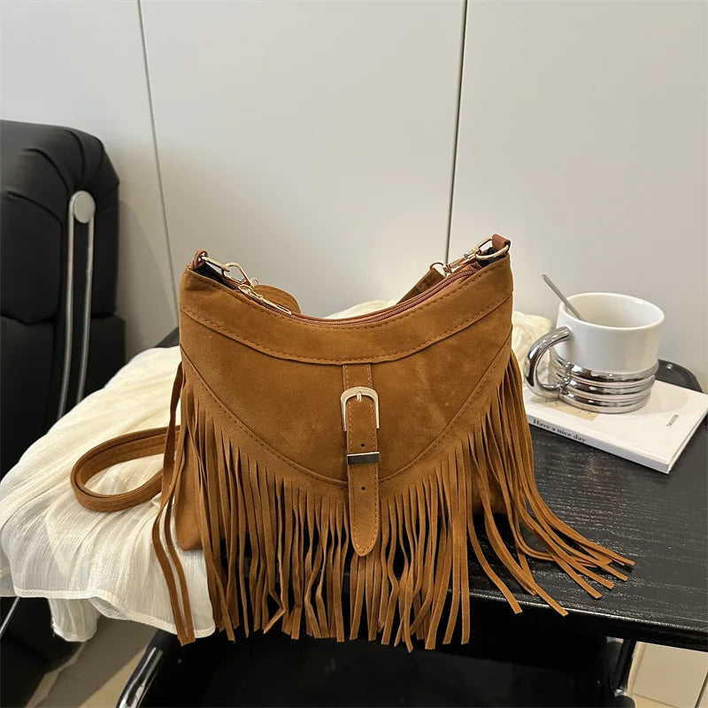 Sac bandoulière bohème avec franges