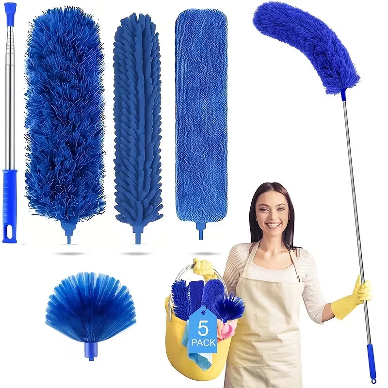 5-in-1 Microfiber Duster with 111-Inch Extension Pole